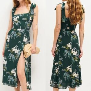 Reformation Twilight Midi Dress Portia Green Floral 18